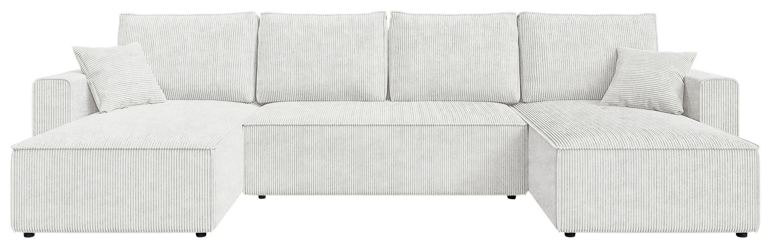 WOHNLANDSCHAFT Naturfarben Cord  - Schwarz/Naturfarben, KONVENTIONELL, Kunststoff/Textil (140/305/140cm) - Carryhome