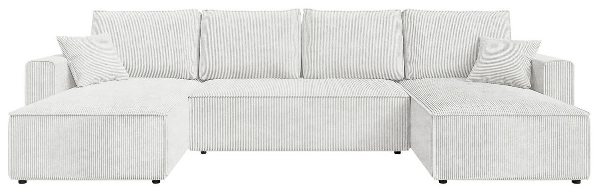 WOHNLANDSCHAFT Naturfarben Cord  - Schwarz/Naturfarben, KONVENTIONELL, Kunststoff/Textil (140/305/140cm) - Carryhome