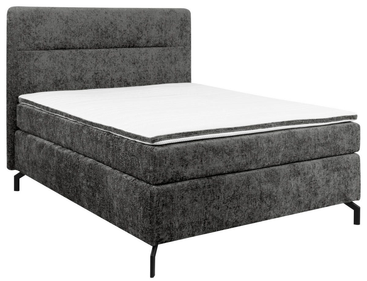 BOXSPRINGBETT 140/200 cm  in Anthrazit  - Anthrazit/Schwarz, Design, Textil/Metall (140/200cm) - Esposa