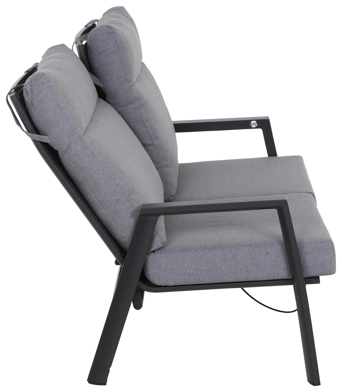 LOUNGESOFA  - Dunkelgrau/Anthrazit, Basics, Kunststoff/Textil (152,5/99/82,5cm) - Siena Garden