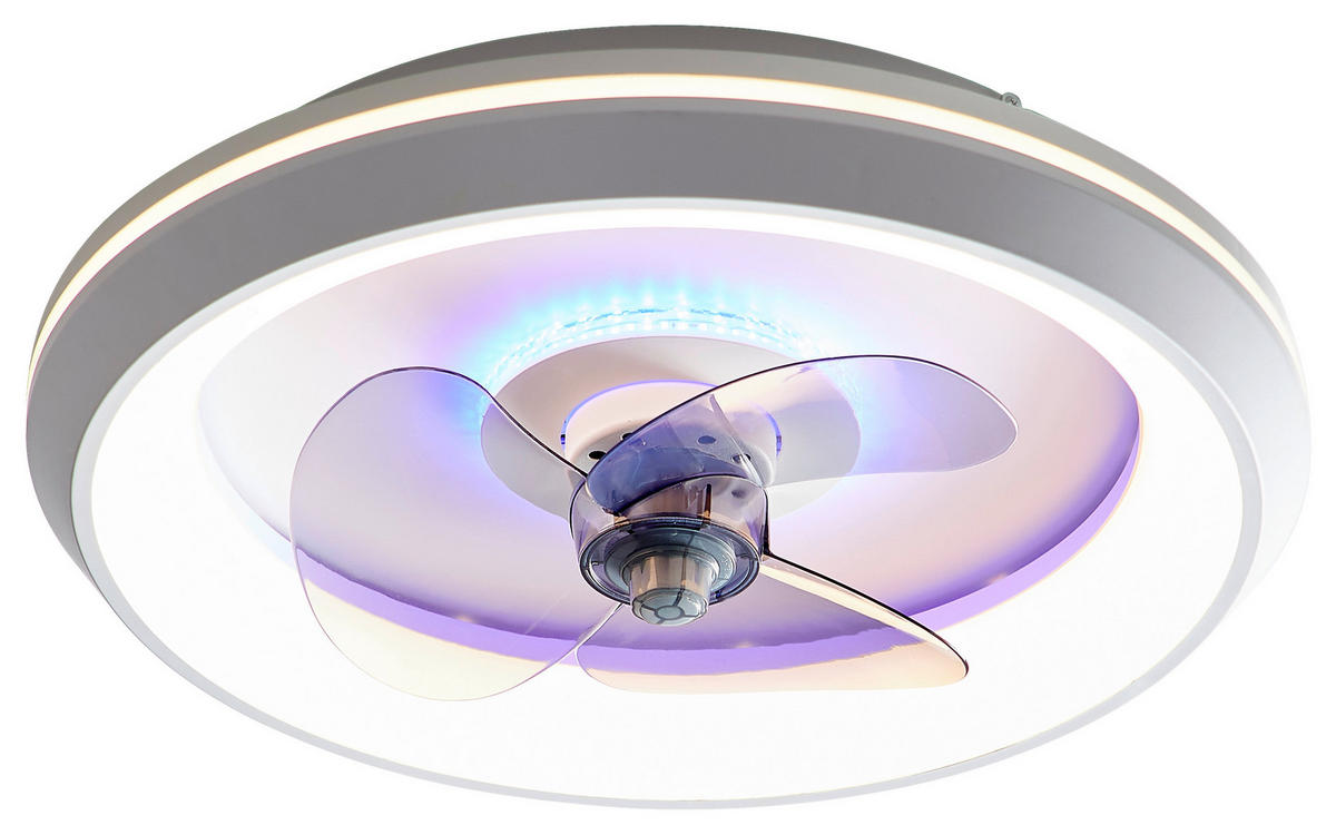Deckenleuchte mit Ventilator 45/13 cm   - Opal/Weiß, Basics, Kunststoff/Metall (45/13cm) - Globo