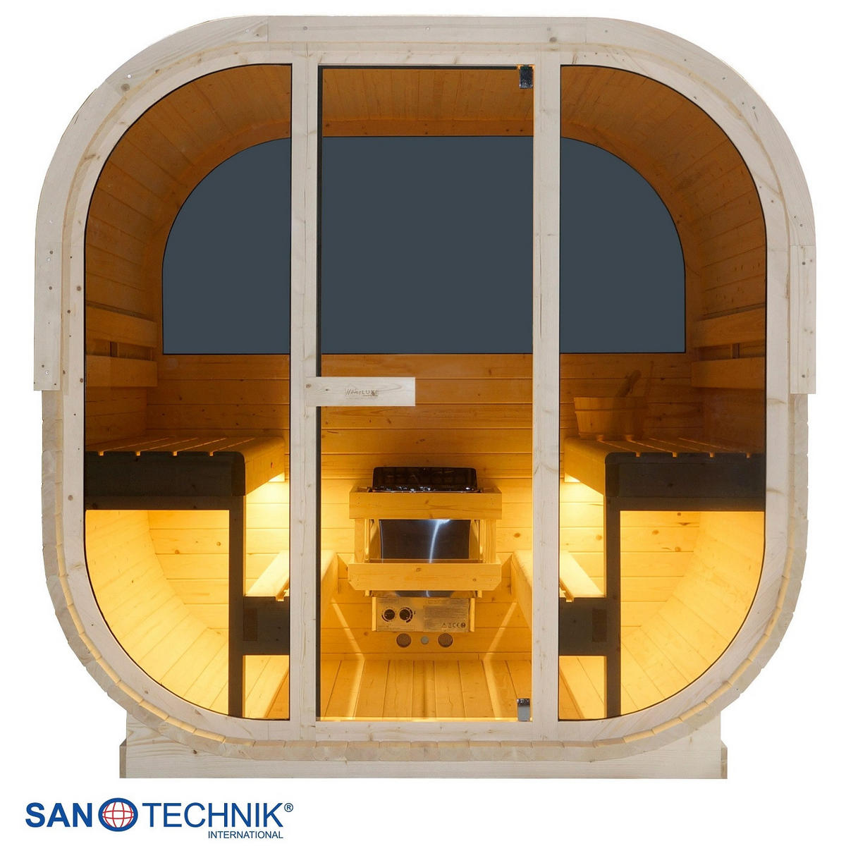 SAUNA für 6 Personen Hanko  - Fichtefarben, KONVENTIONELL, Holz (210/180/210cm) - Sanotechnik