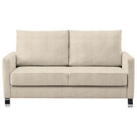 SCHLAFSOFA Flexa Feincord Beige  inkl. Rückenkissen, Bettkasten, Schlaffunktion, Rücken echt, Relaxfunktion, Stauraum  - Chromfarben/Beige, Design, Textil/Metall (140/90/95cm) - Bali