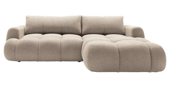 ECKSOFA Beige Struktur  inkl. Rückenkissen, Bettkasten, Schlaffunktion, Rücken echt, Liegefläche im Originalstoff  - Beige/Schwarz, KONVENTIONELL, Kunststoff/Textil (272/172cm) - Carryhome