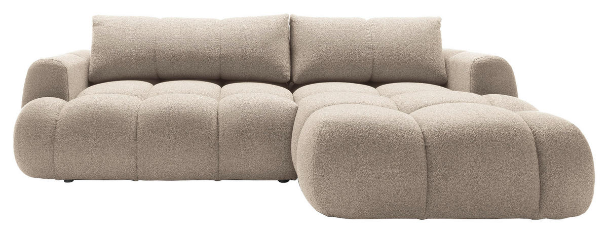 ECKSOFA Beige Struktur  - Beige/Schwarz, KONVENTIONELL, Kunststoff/Textil (272/172cm) - Carryhome