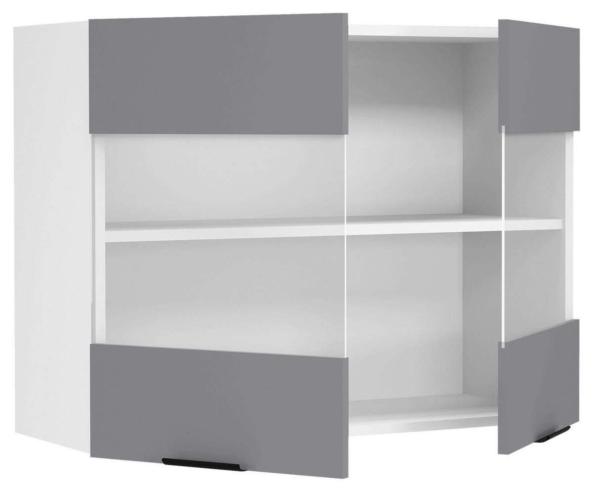 KÜCHENOBERSCHRANK 80/60/31 cm  in Anthrazit, Weiss  - Weiss/Anthrazit, Trend, Glas/Holzwerkstoff (80/60/31cm) - MID.YOU