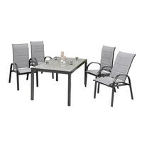 GARTENSET Aluminium  - Graphitfarben/Grau, MODERN, Glas/Textil - Gardenson