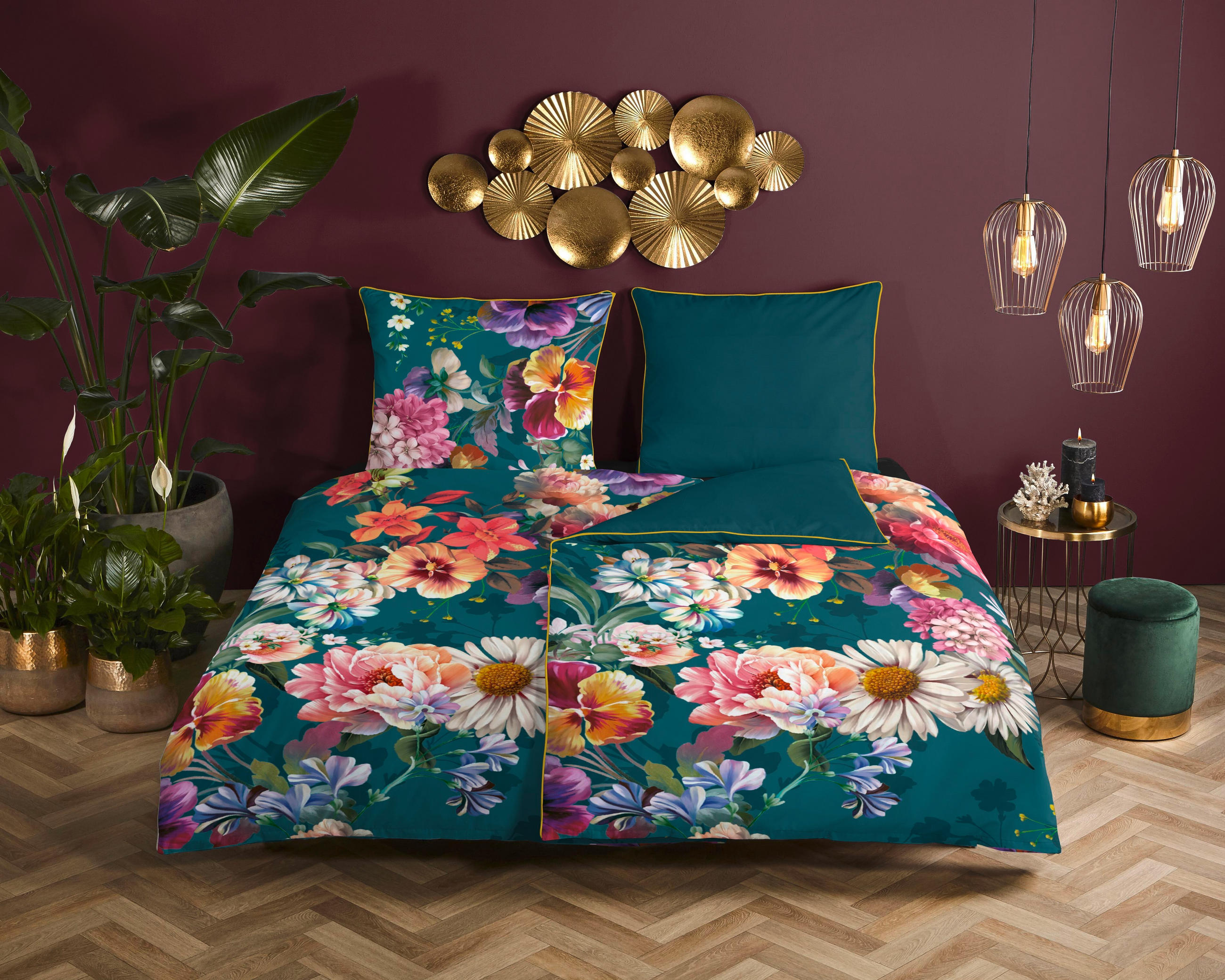 WENDEBETTWÄSCHE Novara Satin 155/220 cm  - Multicolor, Natur, Textil (155/220cm)
