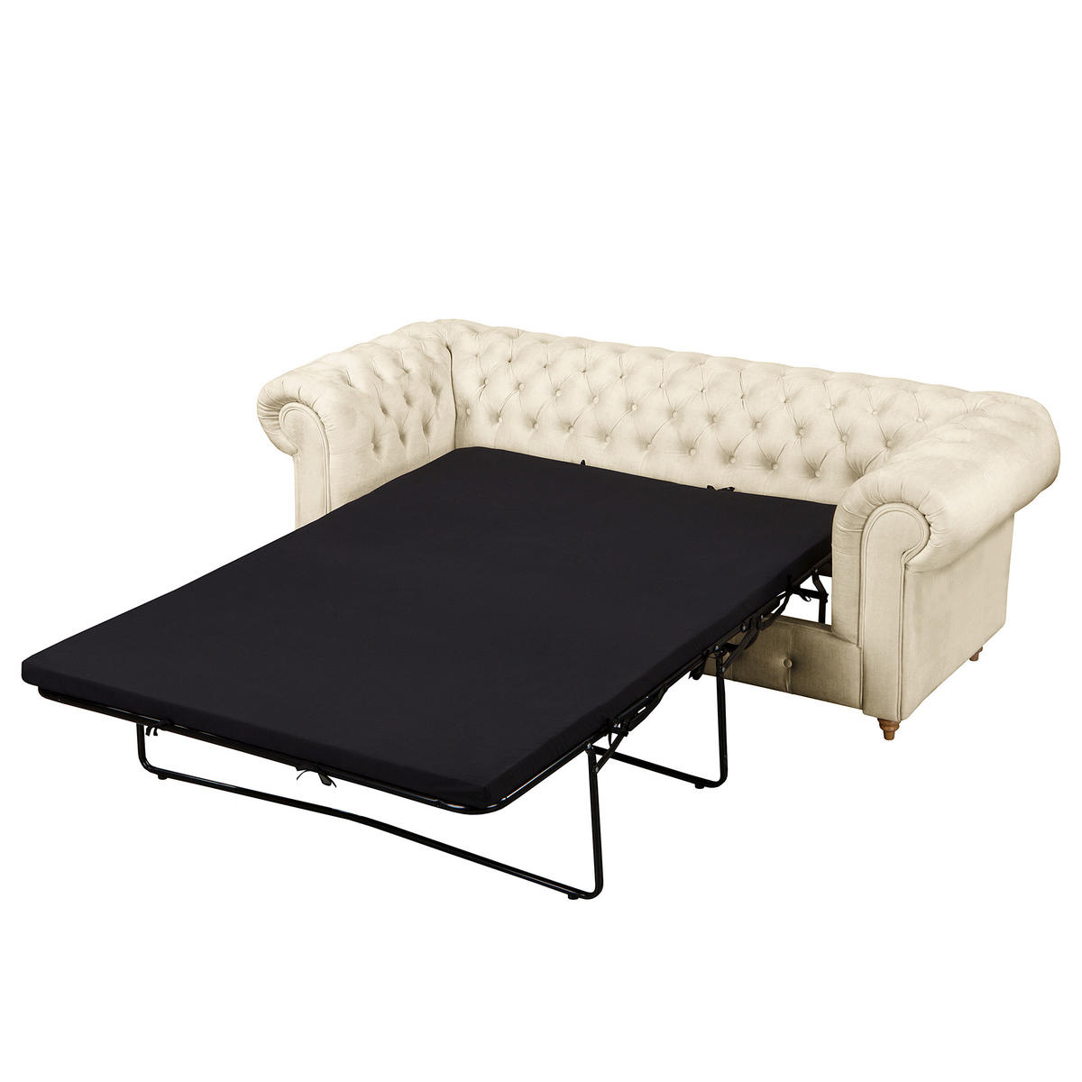 SCHLAFSOFA Laura in Mikrofaser Creme  - Creme/Braun, Design, Holz/Textil (218/74/91cm) - P & B