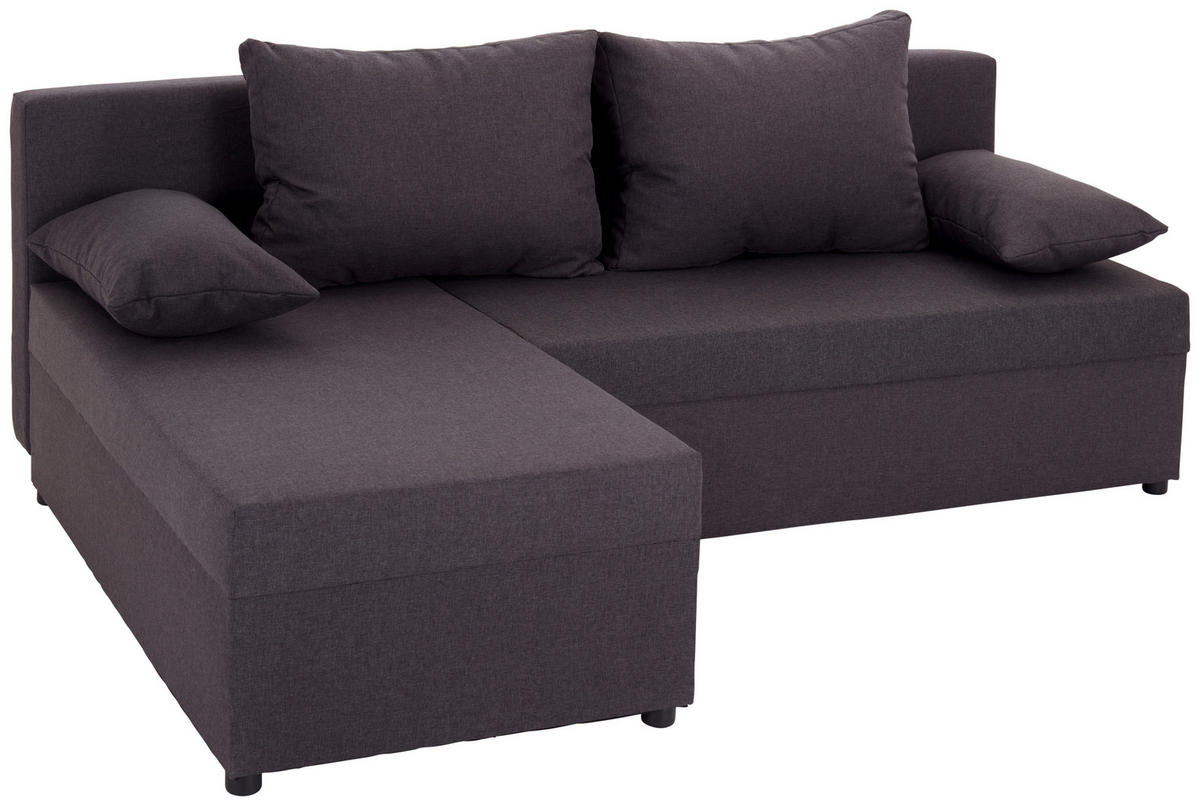 ECKSOFA Grau Webstoff  - Schwarz/Grau, Design, Kunststoff/Textil (195/147cm) - P & B