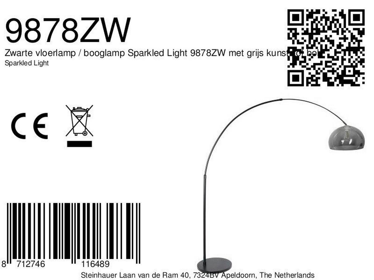 STEHLEUCHTE SPARKLED LIGHT 50/240/230 cm  - Schwarz/Grau, Trend, Kunststoff/Metall (50/240/230cm)