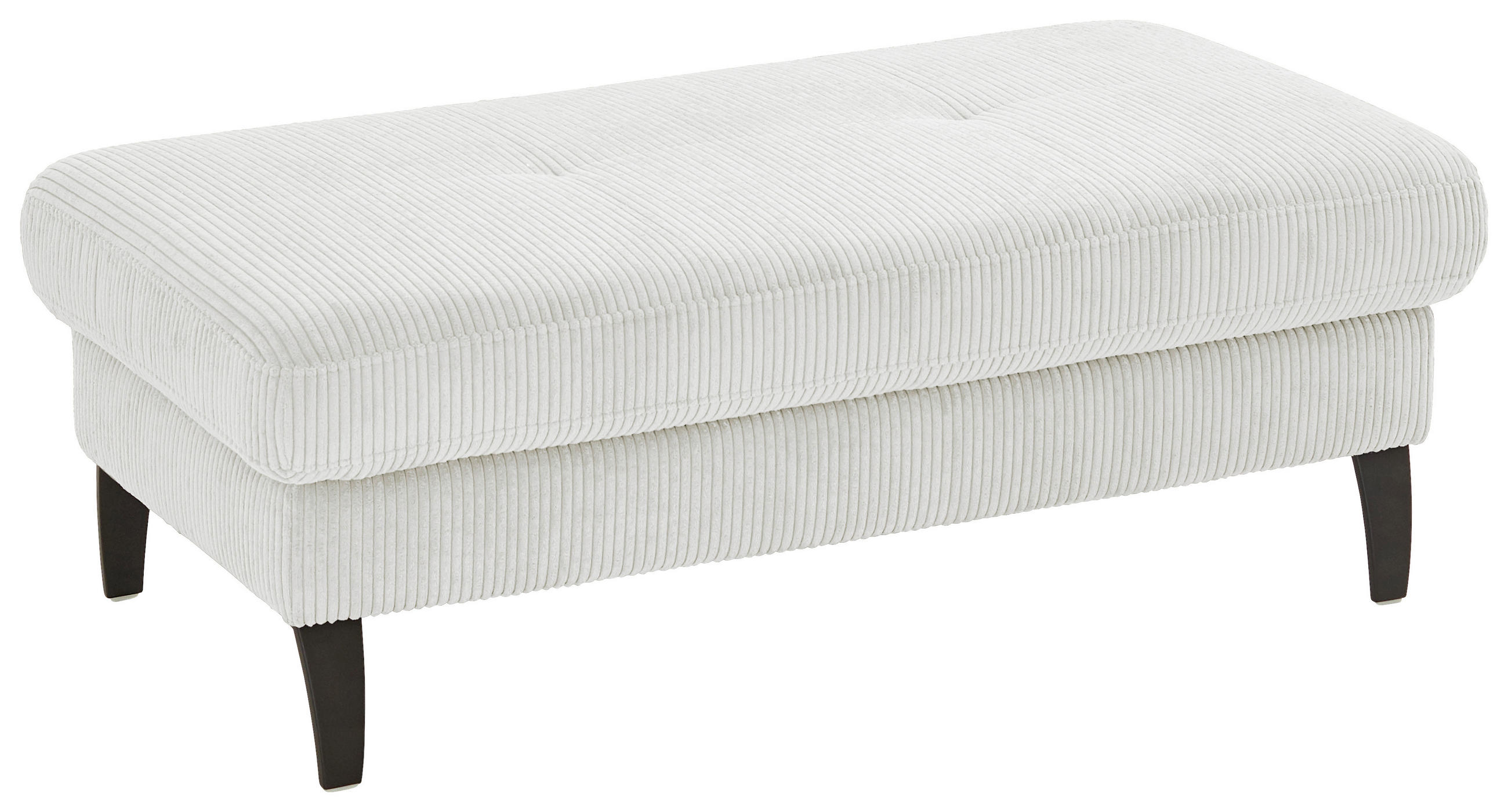HOCKER in Textil Ecru  - Ecru/Schwarz, Modern, Textil/Metall (130/45/67cm) - Beldomo Style