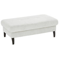 HOCKER in Textil Ecru  - Ecru/Schwarz, Modern, Textil/Metall (130/45/67cm) - Beldomo Style