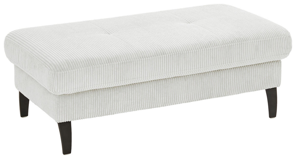 HOCKER in Textil Ecru  - Ecru/Schwarz, Modern, Textil/Metall (130/45/67cm) - Beldomo Style