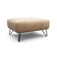 HOCKER Samt Sandfarben  - Sandfarben/Schwarz, Design, Textil/Metall (90/70/46cm) - SENSOO