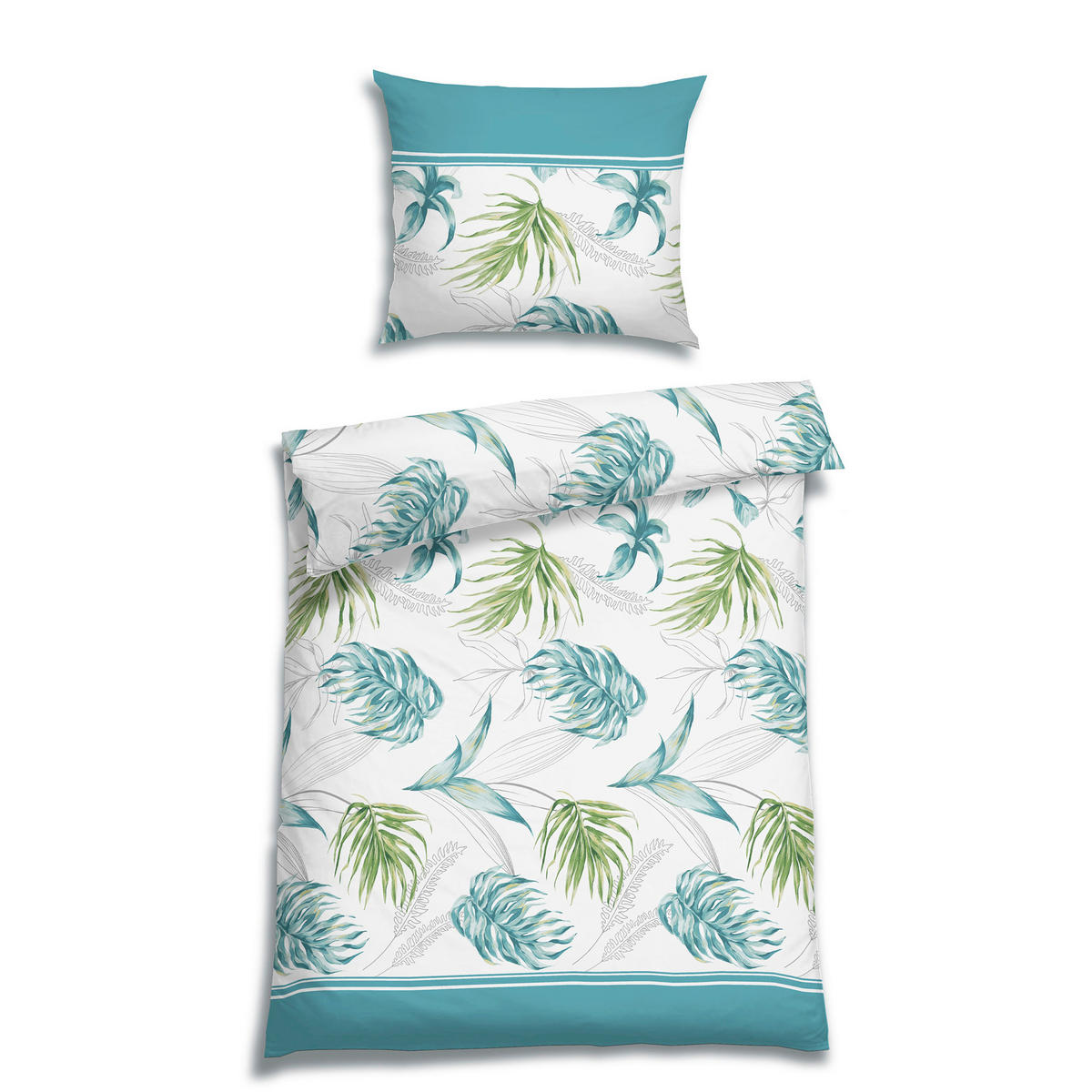 BETTWÄSCHE Perkal 140/200 cm  - Türkis, Design, Textil (140/200cm) - Florella