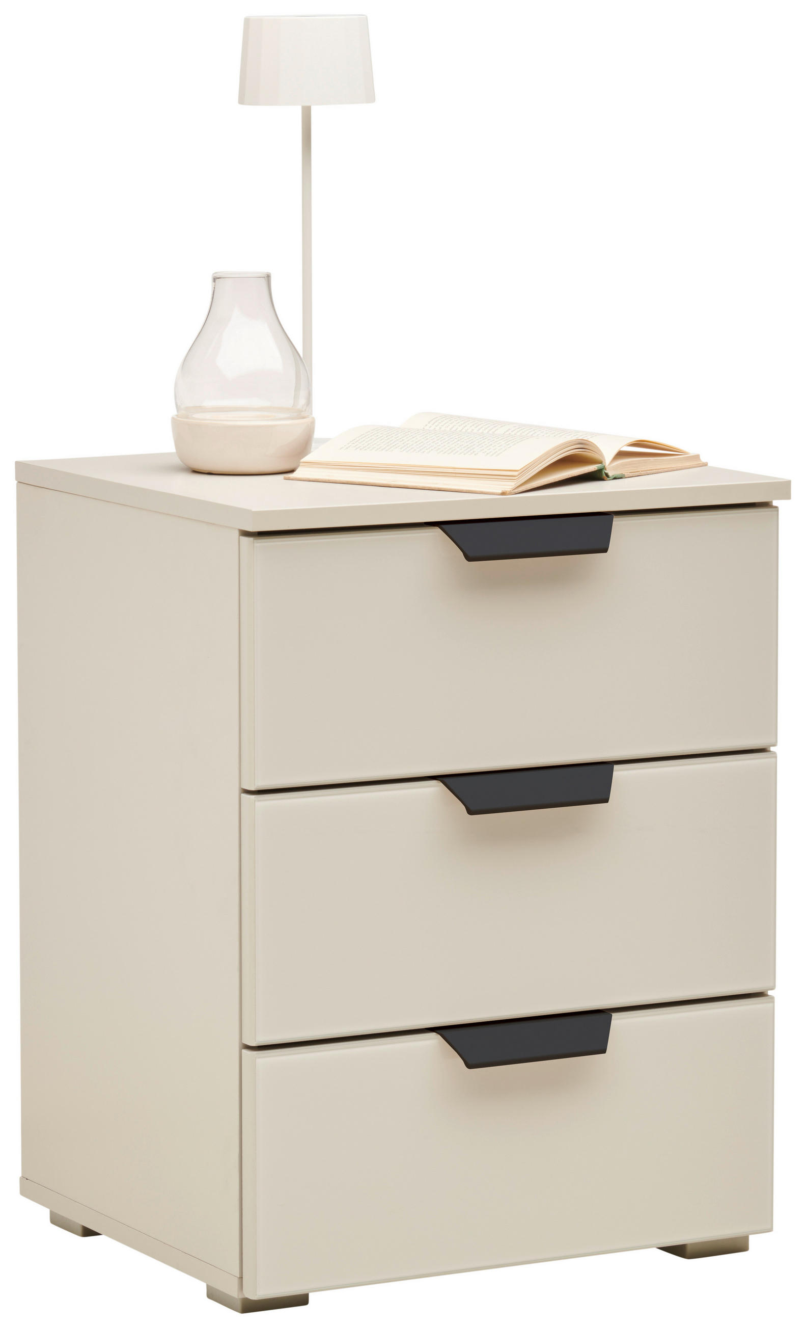 NACHTKÄSTCHEN 47/62/42 cm  in Champagner  - Champagner/Dunkelgrau, KONVENTIONELL, Glas/Holzwerkstoff (47/62/42cm) - Xora