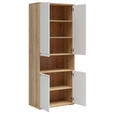 AKTENSCHRANK Weiß, Eichefarben  - Eichefarben/Weiß, KONVENTIONELL, Holzwerkstoff (80/198/41cm) - Carryhome