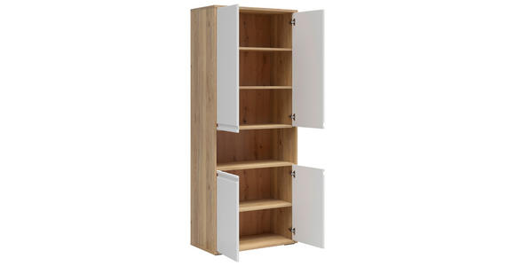 AKTENSCHRANK Weiß, Eichefarben  - Eichefarben/Weiß, KONVENTIONELL, Holzwerkstoff (80/198/41cm) - Carryhome
