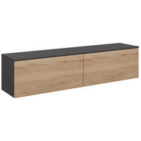 LOWBOARD  160,3/37,6/37,4 cm  individuell planbar, Beimöbel erhältlich, hängend, in verschiedenen Größen erhältlich, in verschiedenen Holzdekoren erhältlich  - Schieferfarben/Eichefarben, Design, Holzwerkstoff (160,3/37,6/37,4cm) - Celina Home