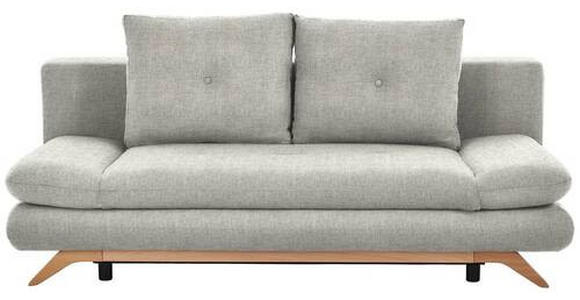 SCHLAFSOFA Webstoff Beige  - Beige/Buchefarben, KONVENTIONELL, Holz/Textil (205/86/94cm) - Carryhome