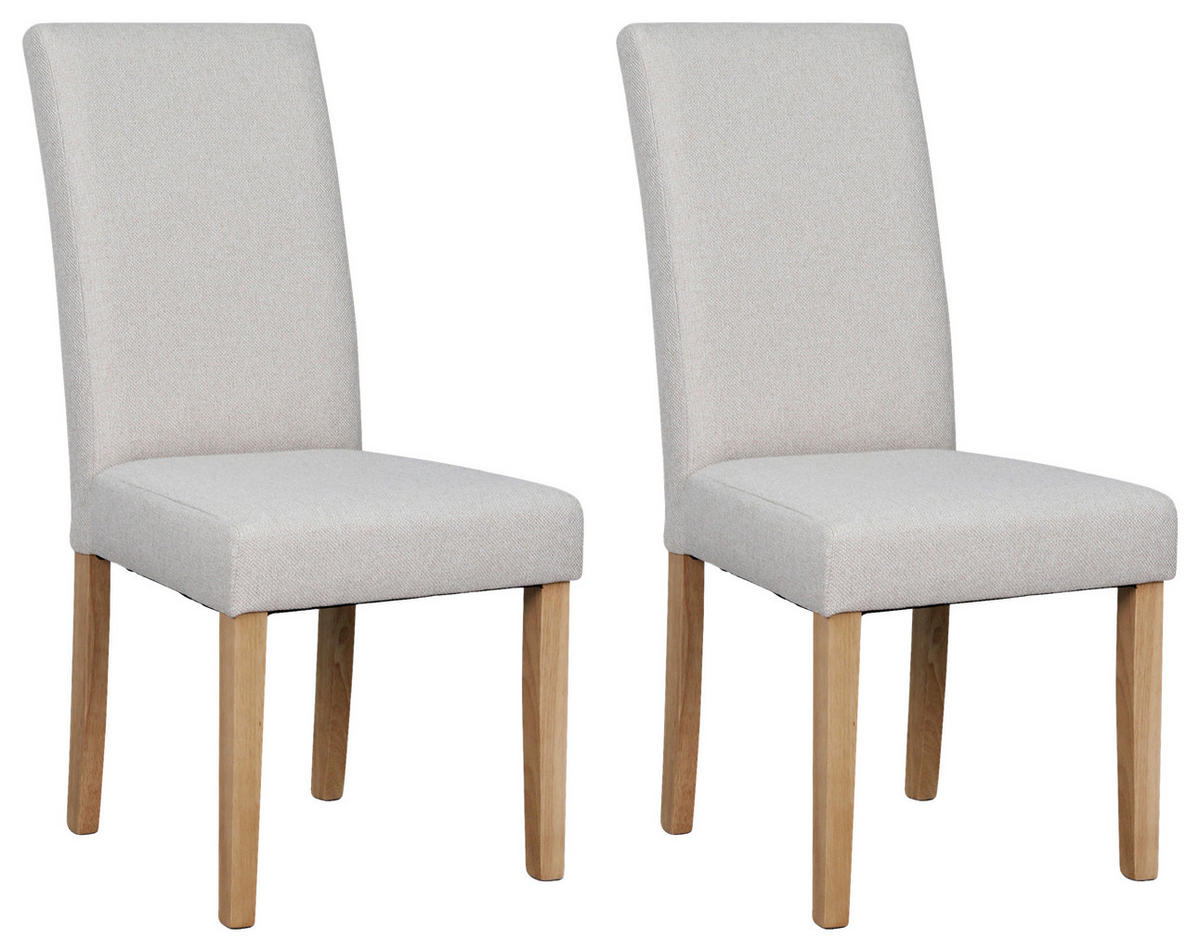 STUHL-SET 2 Stück  in Webstoff  - Taupe/Braun, MODERN, Holz/Textil (47/99,5/60cm) - MID.YOU