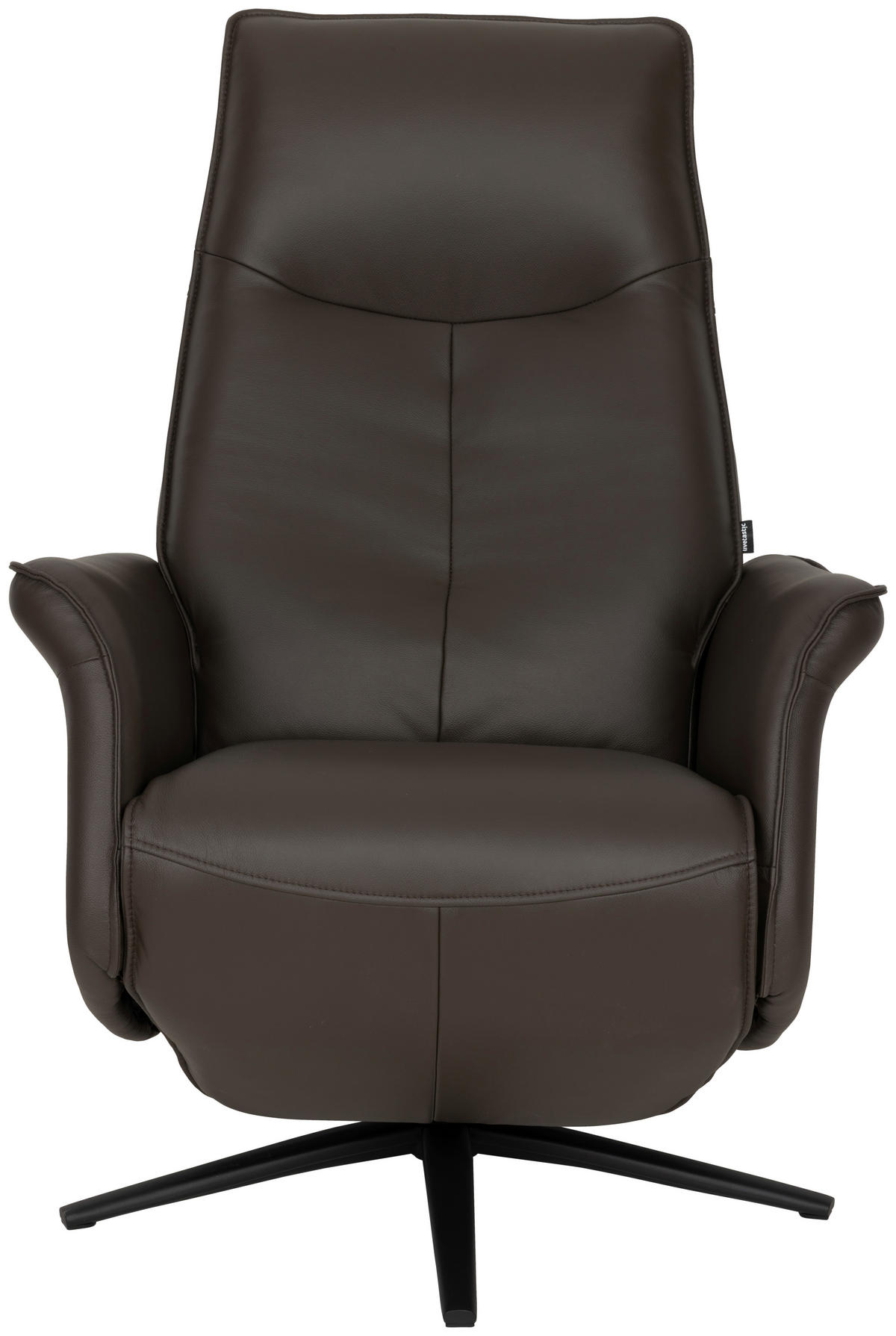 RELAXSESSEL Lederlook Echtleder    - Schwarz/Braun, Design, Leder/Holz (79/110/83cm) - Livetastic
