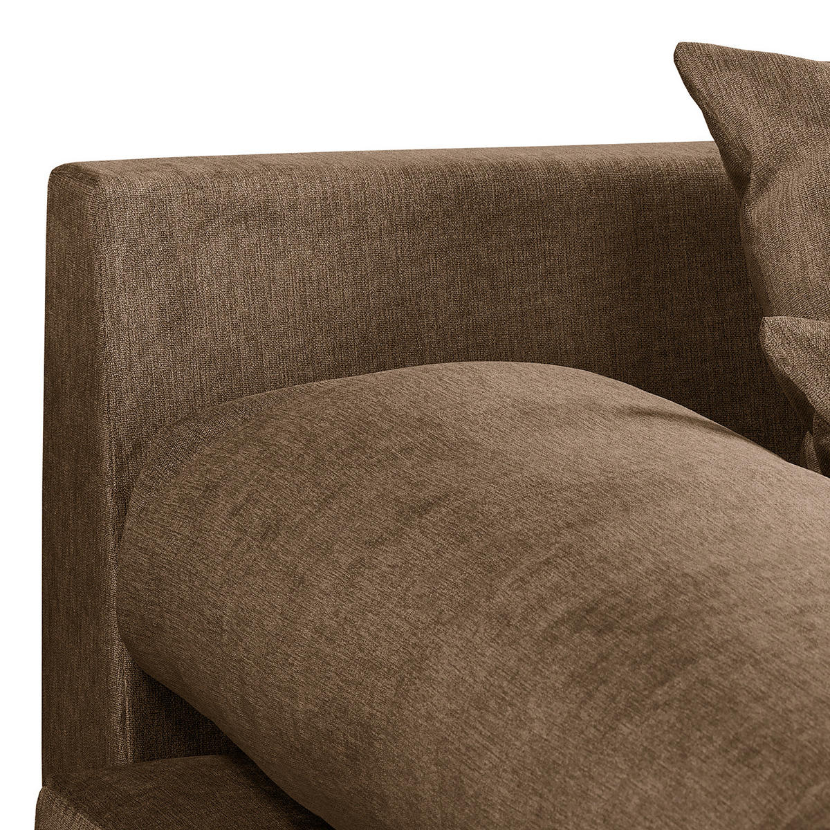 ECKSOFA Naomi Braun Mikrofaser Rückenkissen  - Schwarz/Braun, Design, Kunststoff/Textil (243/284cm) - P & B