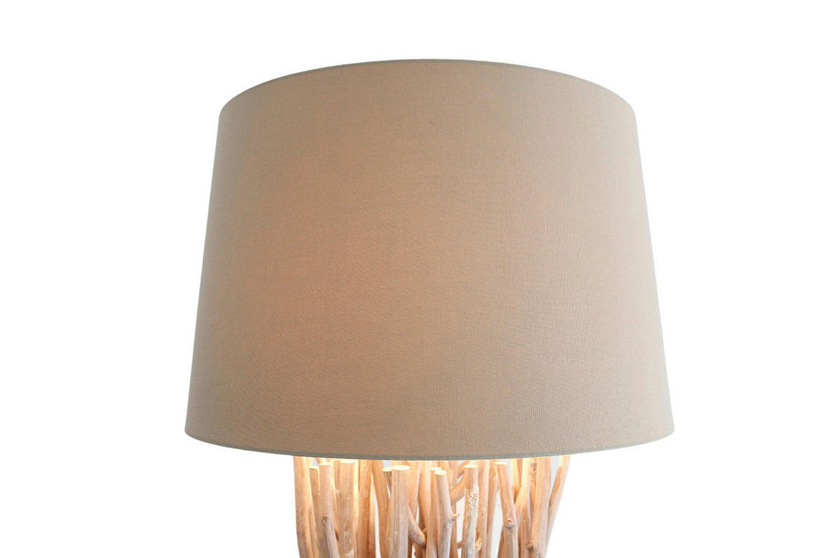 STEHLEUCHTE  30/175/30 cm   - Schwarz/Naturfarben, Design, Holz/Textil (30/175/30cm) - P & B