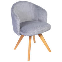 ARMLEHNSTUHL  in Feincord  - Dunkelgrau/Eichefarben, KONVENTIONELL, Holz/Textil (59/64/58cm) - Stylife