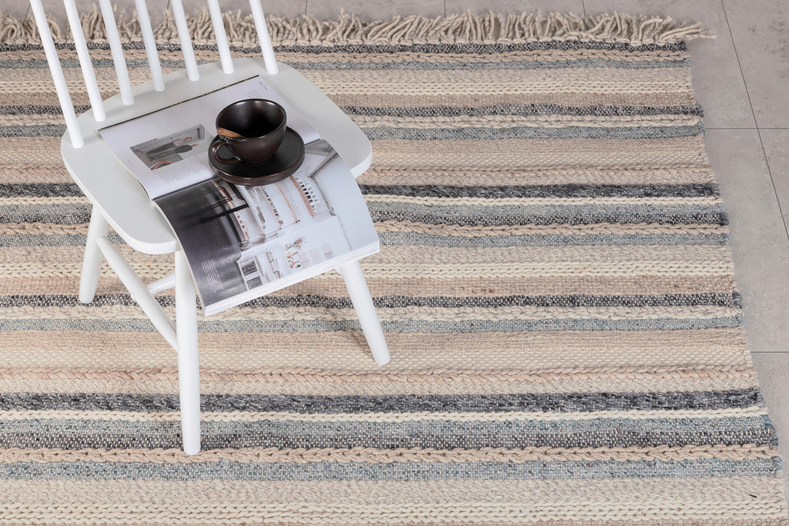 RYAMATTA 200/300 cm  - beige/blå, Lifestyle, textil (200/300cm) - P & B