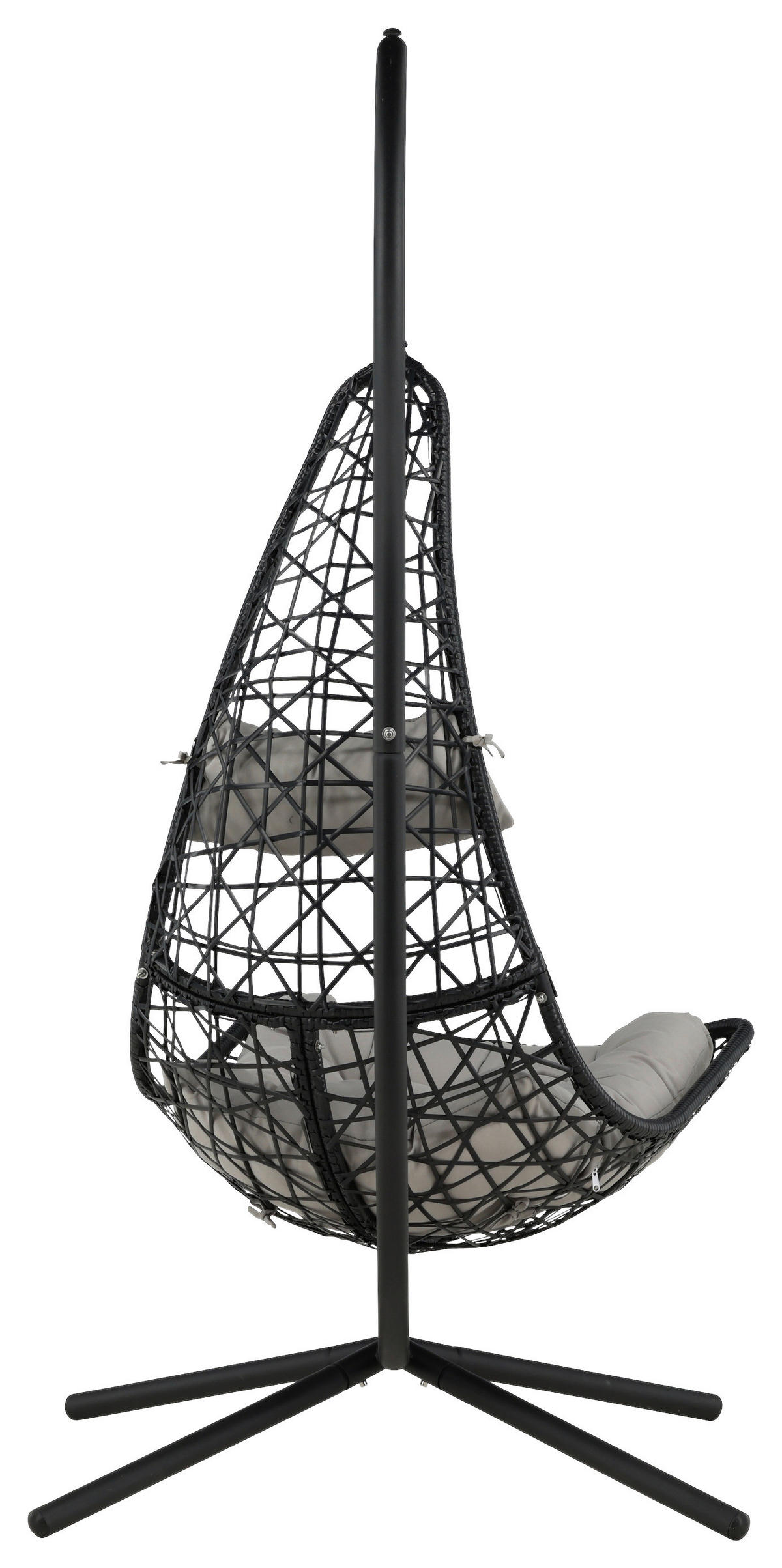 HÄNGFÅTÖLJ   132/205/130 cm  - grå/svart, Klassisk, plast (132/205/130cm) - Gardenson