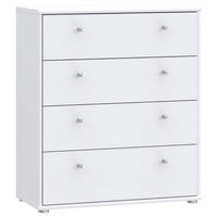 KOMMODE 73,7/85,5/34,8 cm  in Weiss  - Weiss/Alufarben, Design, Holzwerkstoff (73,7/85,5/34,8cm)