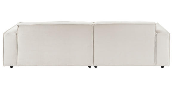 ECKSOFA Weiß Feincord  - Schwarz/Weiß, KONVENTIONELL, Kunststoff/Textil (168/276cm) - Hom`in