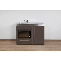 MINIKÜCHE  120/89/60 cm  in Mokka  - Edelstahlfarben/Mokka, Basics, Metall (120/89/60cm)