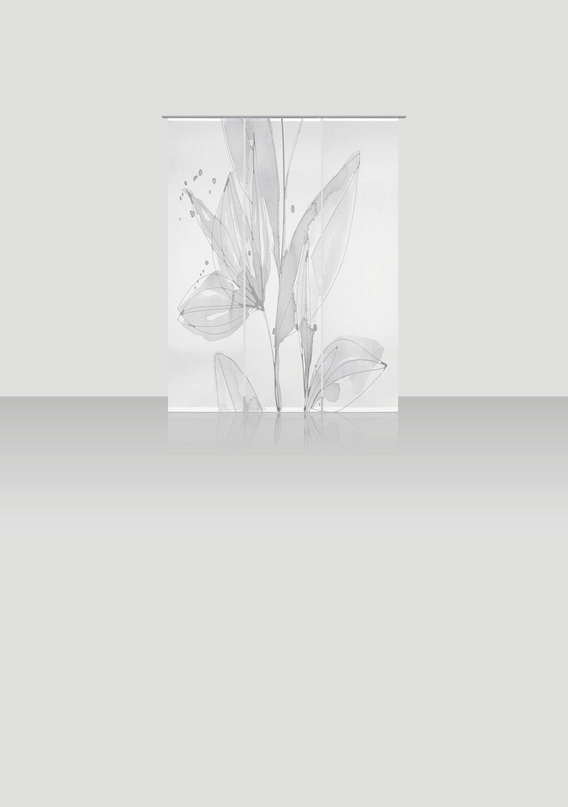 FLÄCHENVORHANG  3 Stück  halbtransparent   60/245 cm  - Anthrazit, Design, Textil (60/245cm) - Novel