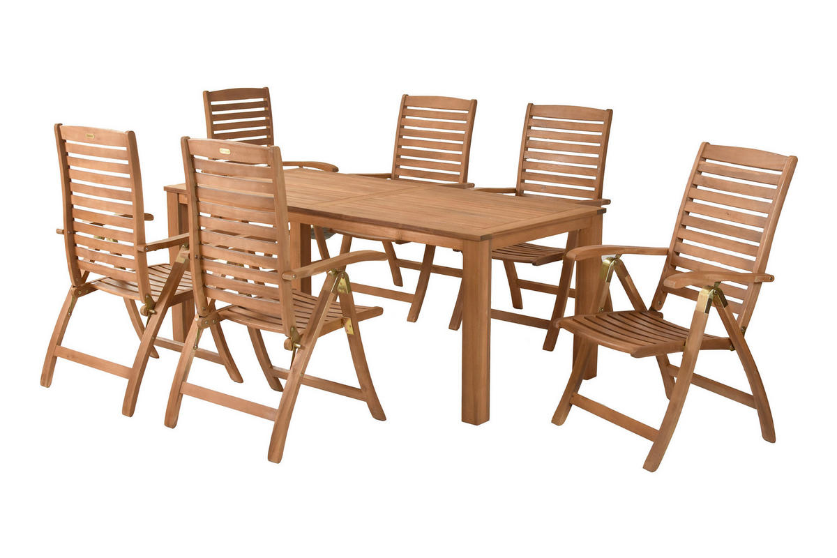 GARTENTISCHGRUPPE  - Akaziefarben, KONVENTIONELL, Holz - Gardenson