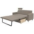 3-SITZER-SOFA in Flachgewebe Creme  - Chromfarben/Creme, Design, Textil/Metall (195/83/85cm) - Xora