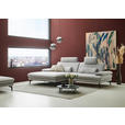 ECKSOFA in Chenille, Flachgewebe Silberfarben  180/284 cm  - Silberfarben/Schwarz, Design, Textil/Metall (180/284cm) - Dieter Knoll