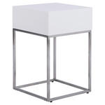 NACHTKÄSTCHEN 40/62/40 cm  in Silberfarben, Weiß  - Silberfarben/Weiß, Basics, Holzwerkstoff/Metall (40/62/40cm) - Xora