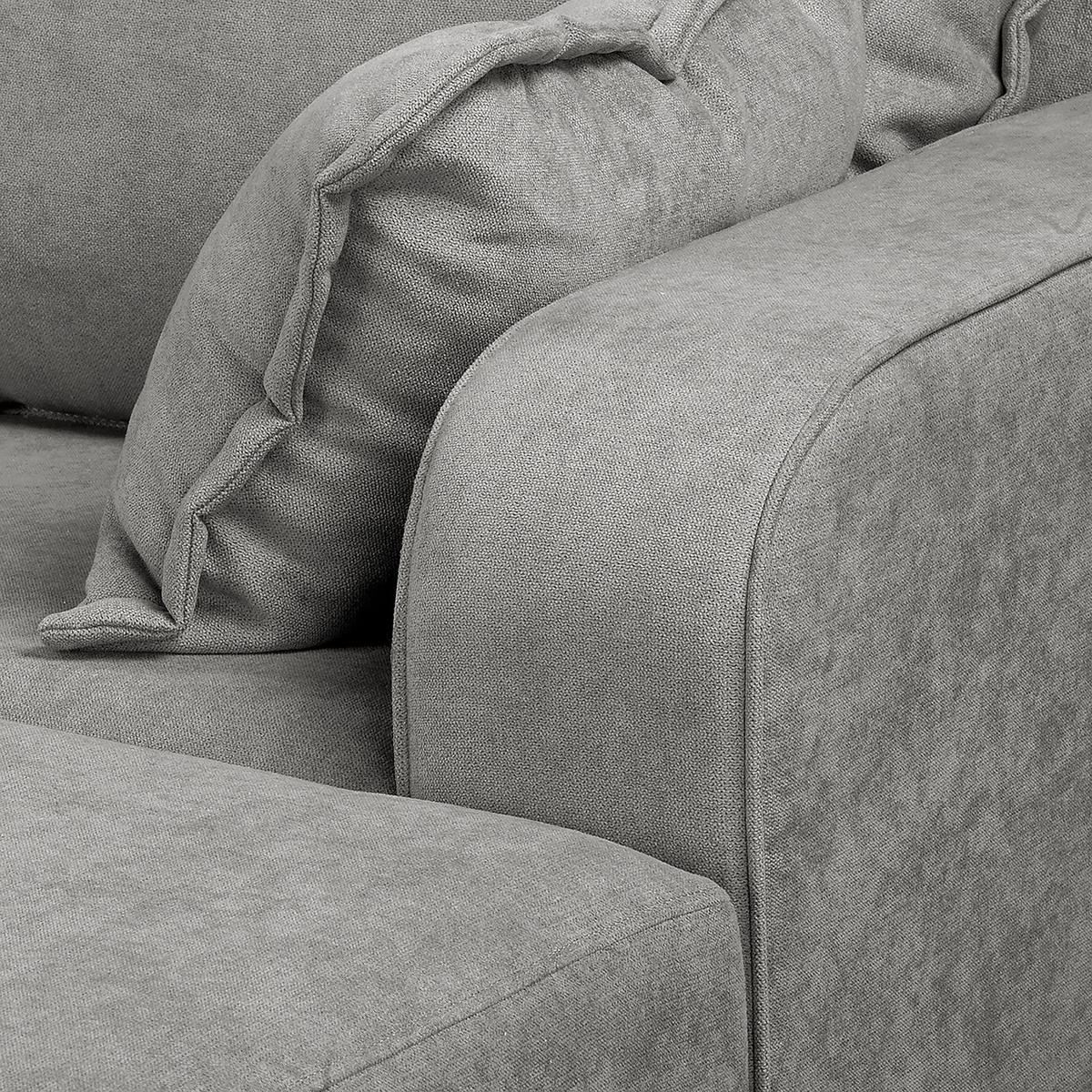 ECKSOFA Beata Grau Mikrofaser  - Wengefarben/Grau, Design, Holz/Textil (230/150cm) - Livetastic