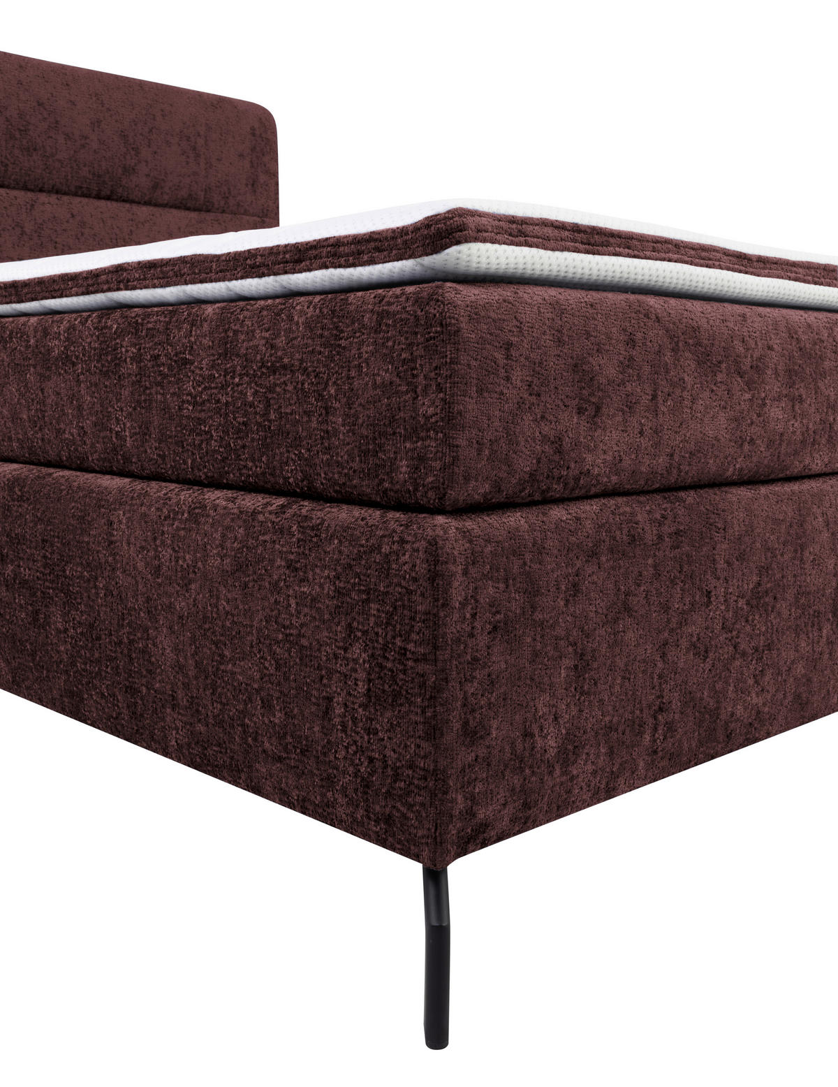 BOXSPRINGBETT 180/200 cm  in Dunkelrot  - Schwarz/Dunkelrot, Design, Textil/Metall (180/200cm) - Esposa