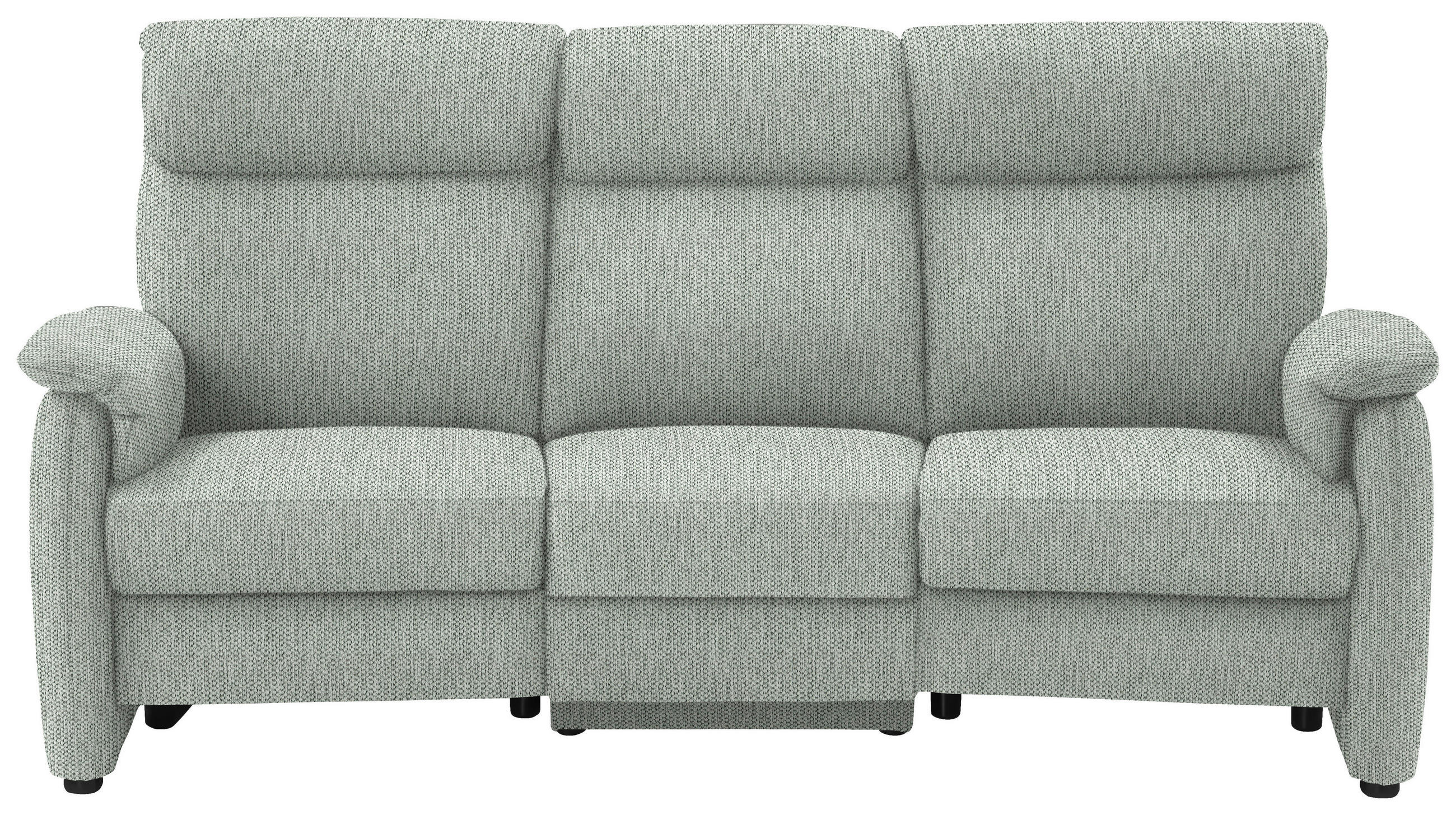 TRAPEZSOFA in Flachgewebe Hellgrau  - Hellgrau/Schwarz, KONVENTIONELL, Textil/Metall (219/107/97cm) - Pure Home Comfort