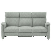 TRAPEZSOFA in Flachgewebe Hellgrau  - Hellgrau/Schwarz, Konventionell, Textil/Metall (219/107/97cm) - Pure Home Comfort