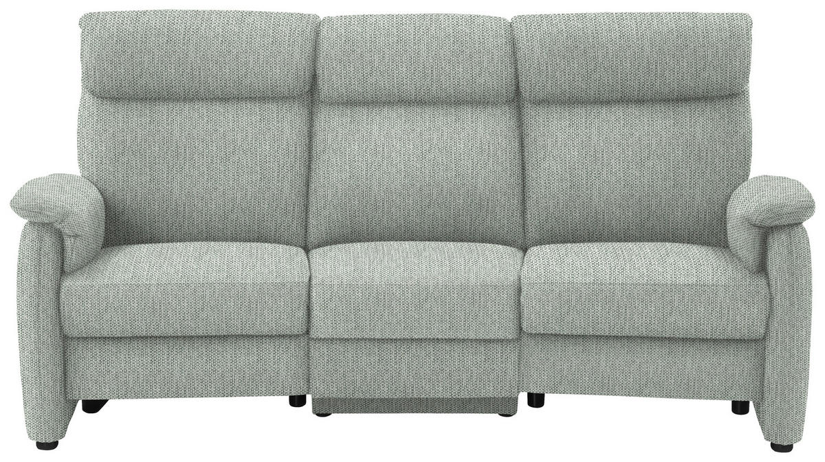 TRAPEZSOFA in Flachgewebe Hellgrau  - Hellgrau/Schwarz, Konventionell, Textil/Metall (219/107/97cm) - Pure Home Comfort