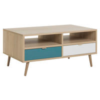 KOMODA  100/46/60 cm  siva, bela, boja hrasta, petrolej plava  - siva/boja hrasta, Konvencionalno, pločasti materijal (100/46/60cm) - Carryhome
