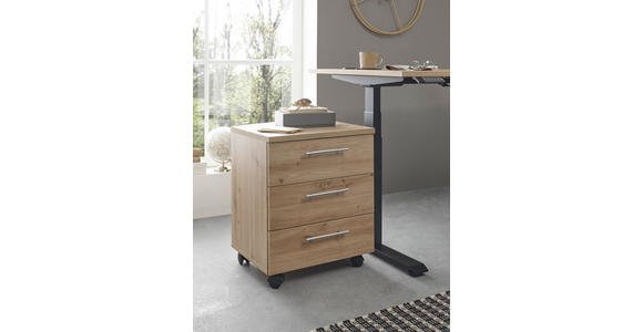 ROLLCONTAINER 40/56/39 cm  - Silberfarben/Eiche Artisan, MODERN, Holzwerkstoff/Kunststoff (40/56/39cm) - Carryhome