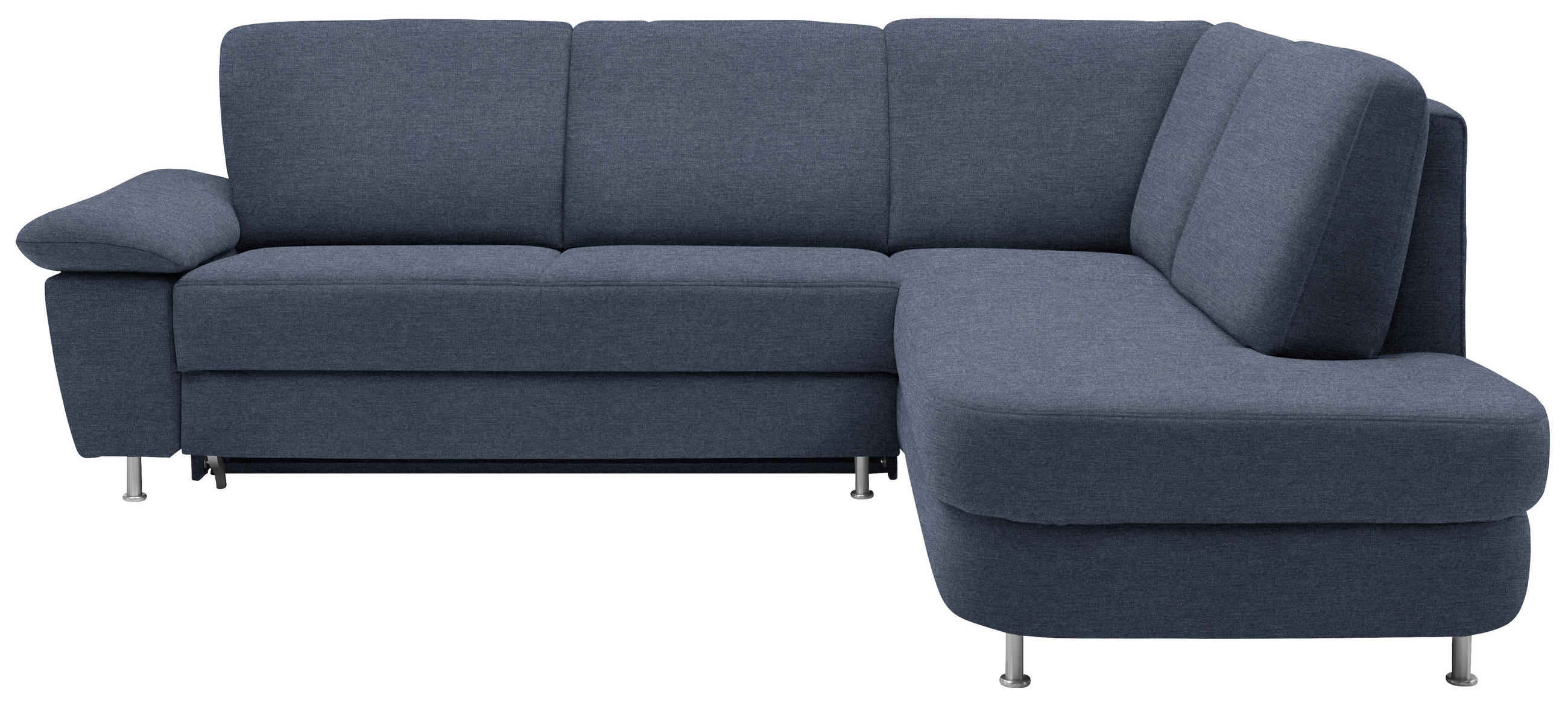 ECKSOFA Blau Webstoff  - Blau/Alufarben, KONVENTIONELL, Textil/Metall (262/212cm) - Ada Austria