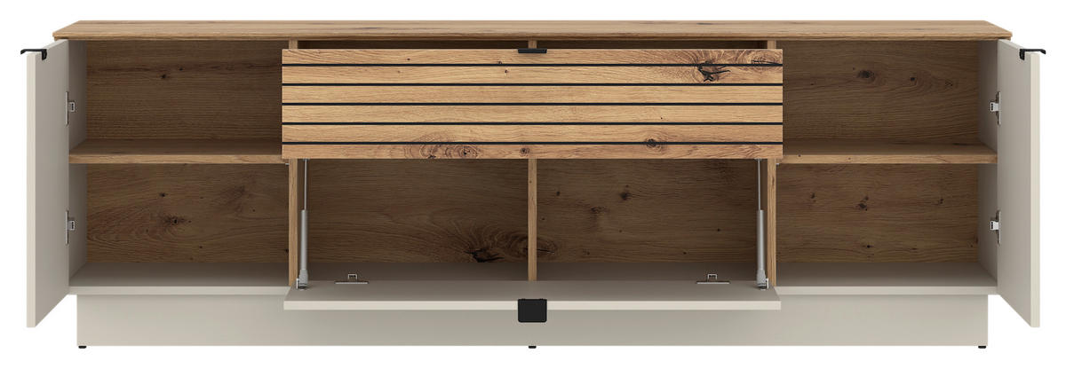 TV-ELEMENT - Kaschmir/Eiche Artisan, Basics, Holzwerkstoff/Kunststoff (180/59,5/40cm) - Livetastic