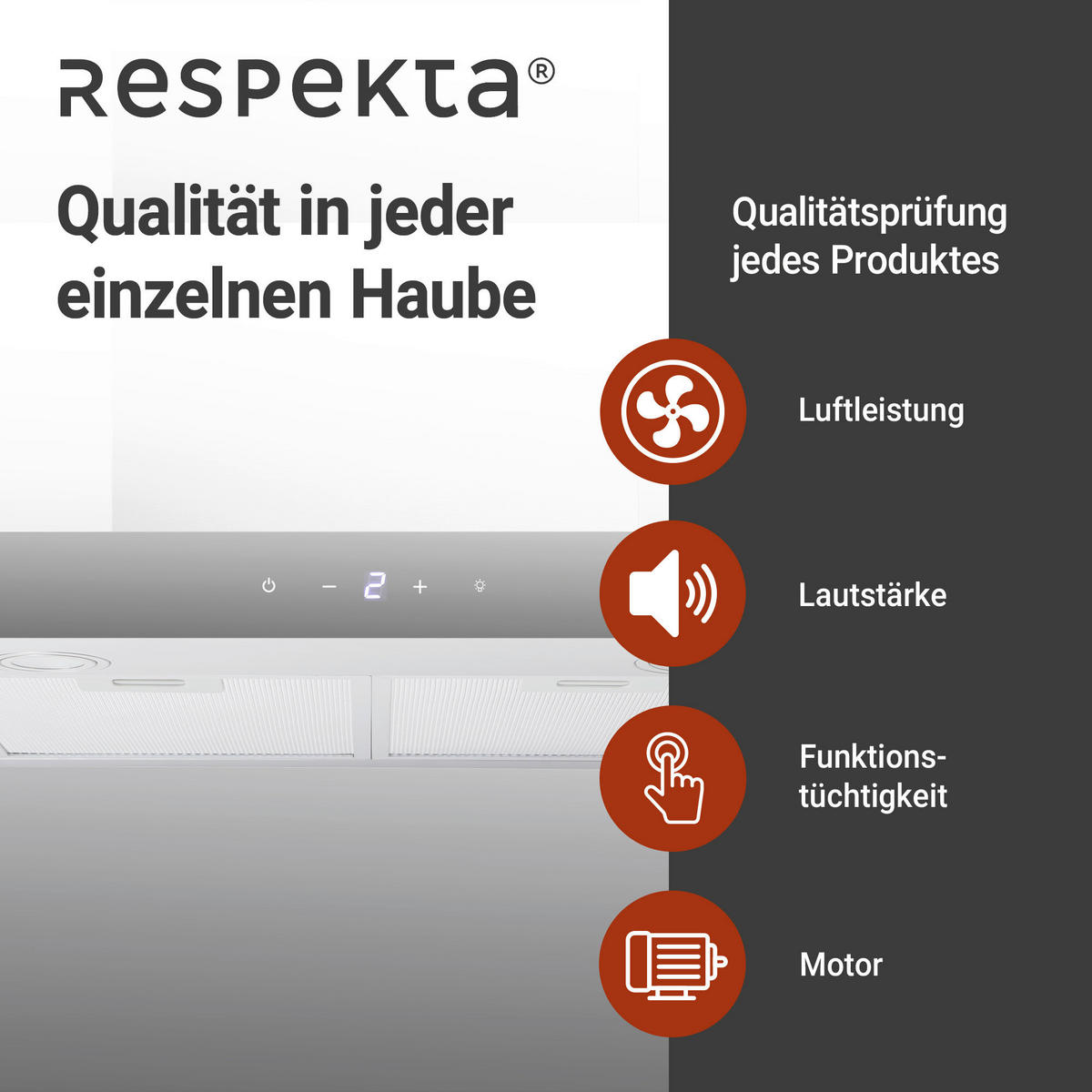 DUNSTABZUGSHAUBE 190030006002-20  - Edelstahlfarben, Basics, Metall (59,5/55-100/50cm) - Respekta